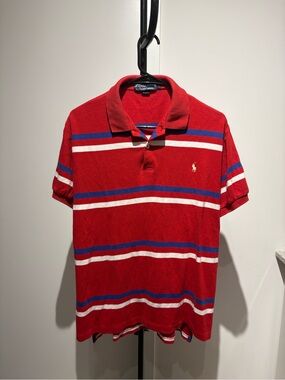 Polo by Ralph Lauren Red Stripe Polo with Blue & White Bands